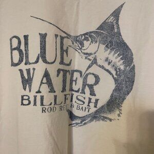 Vintage Blue Water Bill Fish Shirt Size XXL